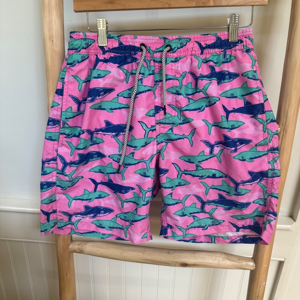 Maamgic Mens Pink Shark Camo Swim Trunks Mesh Lined Board Shorts Size M RN160872
